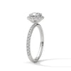 1.41 CT Cushion Cut Lab-Grown Diamond Halo Ring with Pavé Band