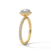 1.41 CT Cushion Cut Lab-Grown Diamond Halo Ring with Pavé Band