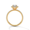 1.41 CT Cushion Cut Lab-Grown Diamond Halo Ring with Pavé Band
