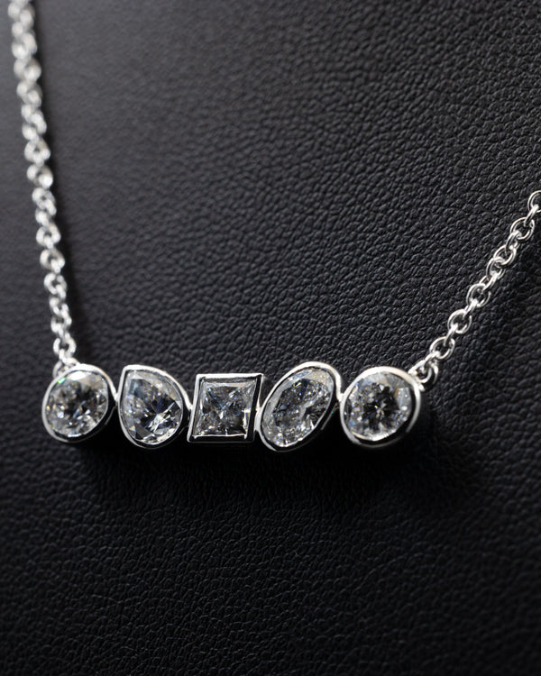3.23 CTW Multi-Shape Bezel Set Lab-Grown Diamond Necklace