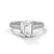 2.24 CT Emerald Cut Lab-Grown Diamond Solitaire Ring with Pavé Band