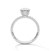 2.46 CT Oval Cut Lab-Grown Diamond Halo Engagement Ring with Pavé Band