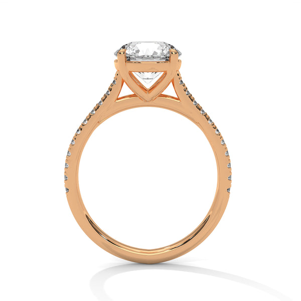 2.22 CT Round Cut Lab-Grown Diamond Pave Engagement Ring