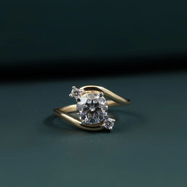 1.65 CTW Oval Cut Diamond Bypass Ring