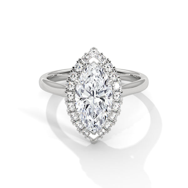 2.36 CT Marquise Cut Lab-Grown Diamond Halo Ring
