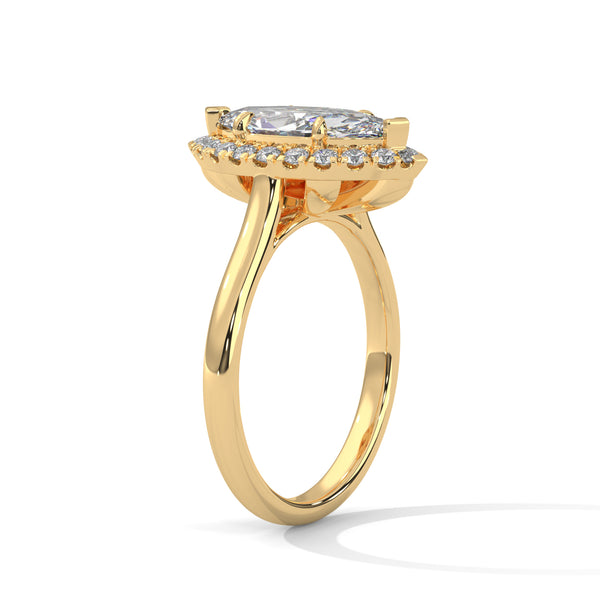 2.36 CT Marquise Cut Lab-Grown Diamond Halo Ring