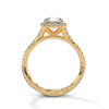 1.48 CT Round Cut Lab-Grown Diamond Halo Ring with Twisted Pavé Band