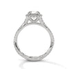 1.48 CT Round Cut Lab-Grown Diamond Halo Ring with Twisted Pavé Band