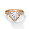 2.46 CT Heart Shape Lab-Grown Diamond Halo Ring with Pavé Band