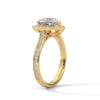 2.46 CT Heart Shape Lab-Grown Diamond Halo Ring with Pavé Band