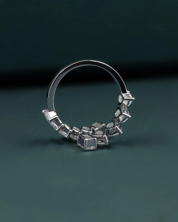 2.25 CTW Emerald & Pear Cut Diamond Open Ring