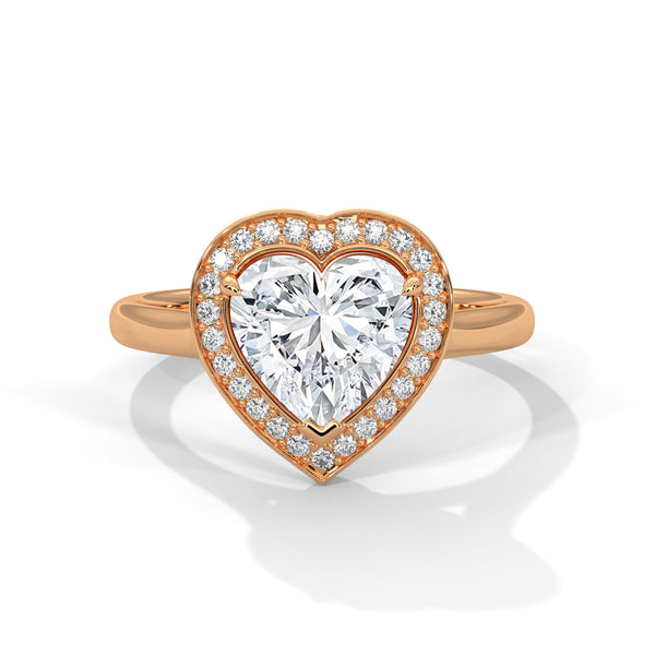 2.16 CT Heart Shape Lab-Grown Diamond Halo Ring