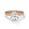 2.22 CT Total Round Lab-Grown Diamond Solitaire Ring with Pave Band