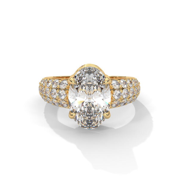 3.95 CT Oval & Round Lab-Grown Diamond Multi-Row Pave Luxury Ring