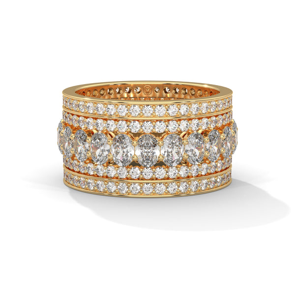 5.56 CT Round & Oval Lab-Grown Diamond Multi-Row Eternity Band Ring