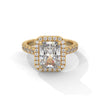 3.33 CT Radiant Cut Halo Lab-Grown Diamond Ring with Round Accent Diamonds