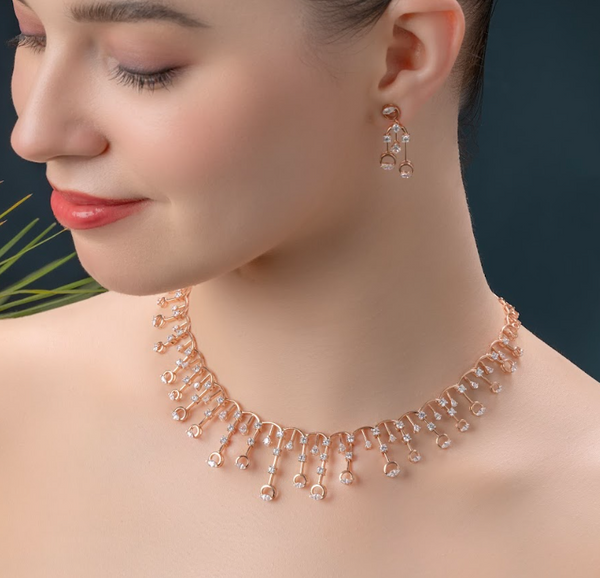 6.41 Ct Lab-Grown Diamond Mixed Shape Drop Necklace & Earring Set