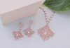 12.74 CT Round & Pear Lab-Grown Diamond Pendant & Earring Set