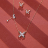 2.81 CT Marquise & Pear Lab-Grown Diamond Butterfly Pendant & Earring Set