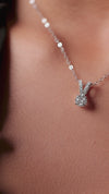 1.29 CT Round Brilliant Solitaire Lab-Grown Diamond Pendant with Pave Bail