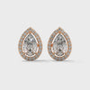 1.88 CT Pear Shape Halo CVD Lab-Grown Diamond Stud Earrings