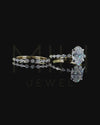 2.71 CT Oval Cut CVD Lab-Grown Diamond Pave Engagement Ring