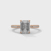 1.97 CT Emerald Cut Lab-Grown Diamond Pave Engagement Ring