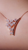 6.78 CT Princess Cut Lab-Grown Diamond Curved Pendant & Earring Set