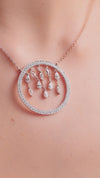 7.88 CT Marquise, Pear & Round Lab-Grown Diamond Circle Drop Pendant & Earring Set