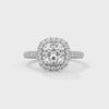 2.61 CT Cushion Cut Lab-Grown Diamond Halo Engagement Ring