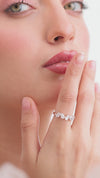 1.25 CT Total Pear Lab-Grown Diamond Five Stone Band Ring