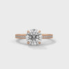 2.21 CT Total Round Lab-Grown Diamond Solitaire Ring with Pave Band