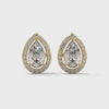 1.88 CT Pear Shape Halo CVD Lab-Grown Diamond Stud Earrings