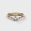 1 CT Emerald Cut Lab-Grown Diamond Minimal Split Shank Ring