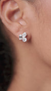 4.68 CT Emerald, Pear & Cushion Lab-Grown Diamond Pendant & Earring Set