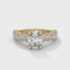 3.99 CT Oval Lab-Grown Diamond Half Eternity Solitaire Ring