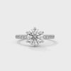 2.24 CT Round Cut Lab-Grown Diamond Solitaire Ring with Pavé Band