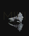 2.20 CTW Marquise Cut Lab-Grown Diamond Floral Accent Engagement Ring in Gold