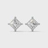 2.50 CT Princess Cut CVD Lab-Grown Diamond Stud Earrings