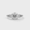 3.00 CT Total Round & Pear Lab-Grown Diamond Three Stone Ring