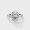 2.04 CT Oval Cut Lab-Grown Diamond Halo Engagement Ring with Pavé Band