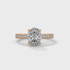 2.46 CT Oval Cut Lab-Grown Diamond Pavé Engagement Ring