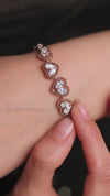 2.52 CT Pear & Round Lab-Grown Diamond Heart Bracelet