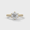 2.22 CT Total Round Lab-Grown Diamond Solitaire Ring with Pave Band