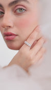 1.50 CT Total Pear Lab-Grown Diamond Double Row Band Ring