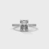 2.21 CT Total Emerald Cut Lab-Grown Diamond Solitaire Ring with Pave Band