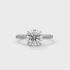 2.22 CT Round Cut Lab-Grown Diamond Pave Engagement Ring
