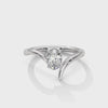 0.75 CT Oval Lab-Grown Diamond Open Curve Solitaire Ring