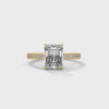 2.21 CT Total Emerald Cut Lab-Grown Diamond Solitaire Ring with Pave Band