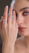 1.05 CT Total Pear & Marquise Lab-Grown Diamond Floral Wrap Ring
